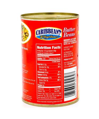 CARIBBEAN RHYTHMS Butter Beans - Pack of 8 | Delicious and Nutritious Legumes - Buy Online on SooperMarket.com
