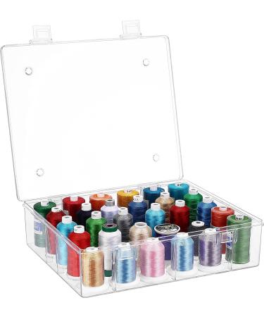 New brothread Tall & Clear Storage Box/Organizer for 30 Spools - Embroidery & Cotton Thread Holder Compatible with Isacord, Floriani, Madeira, Glide - 1X30 - Buy Online on SooperMarket.com