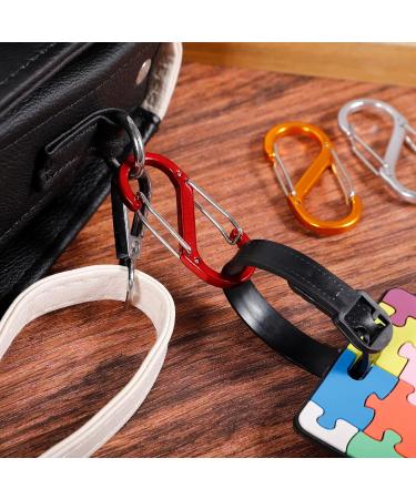10 Pack Metal S Carabiners - 50mm/40mm Double Carabiner Snap Hooks for Camping Hiking & Home - 5 Color Options - Buy Online on SooperMarket.com