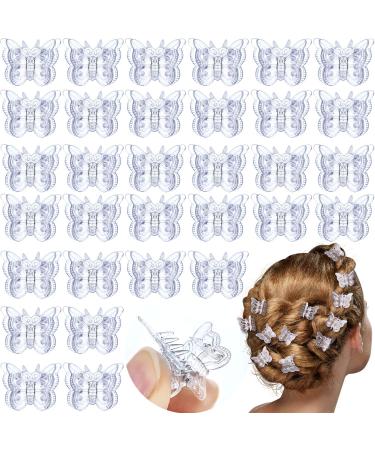 60 Pieces Mini Hair Claws Clip Butterfly Plastic Hair Claws Pins Clamps Hair Accessories for Girls and Women  Clear