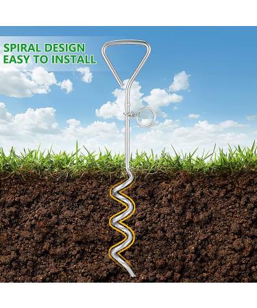Heavy Duty 18 Dog Stake Tie Out - Outdoor Camping Ground Anchor for Small, Medium & Large Pets - Buy Online on SooperMarket.com