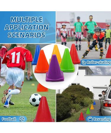 Win SPORTS Training Plastic Traffic Cones Set - 24 Pack 7 Inch Indoor Outdoor Agility Cones - Soccer Sports Equipment for Kids - Buy Online on SooperMarket.com