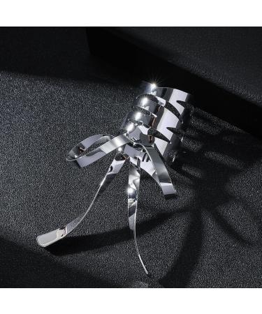 Teksome Bow Hairpin Set Retro Metal Bowknot Barrette | Single and Double Ponytail Bow Hair Clips for Women Girls Adults All Ages Kids Silver - Buy Online on SooperMarket.com