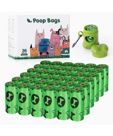 Nestling Poo Bags for Dog Waste 540 Dog Poop Bags Super Strong 100% Leak Proof Biodegradable Dog Poo Bags with Dispenser (Green) 1 count (Pack of 540)