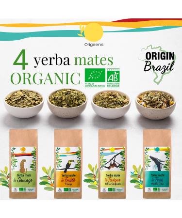 Origeens Organic Yerba Mate Set x4 - 4x80g | Premium Mate Tea Gift Set - Buy Online on SooperMarket.com