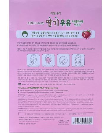 WELCOS KWAILNARA Strawberry Milk Sheet Mask - 10 pcs | Hydrating Skincare | International Shipping Available - Buy Online on SooperMarket.com