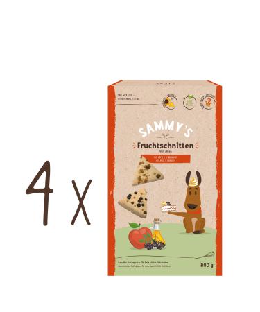 Sammy's Fruit Slices | Fruity baked snacks for dogs | with apples & elderberry | 4 x 800 g Fruit Slices 800 g (pack of 4)