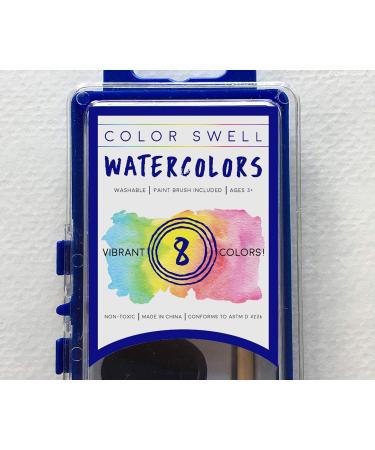 Color Swell 36 Set Bulk Watercolor Paint Pack with Wood Brushes - 8 Colors, Washable, Perfect for Kids, Classroom, Parties - All Ages - Buy Online on SooperMarket.com