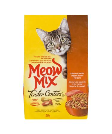 Meow Mix Tender Centers Salmon & Chicken Flavours Cat Food 1.36Kg