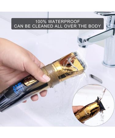 Hatteker Professional Hair Clippers and T-Blade Trimmer Kit for Men - Gold 17 Piece Set | Cordless Beard Barber Clipper, Haircut Grooming Kit, IPX7 Waterproof - Buy Online on SooperMarket.com