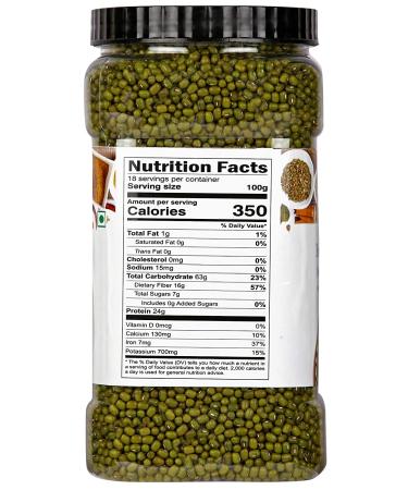 Taj Premium Indian Moong Dal Whole Mung Beans - 4 lbs Jar - Buy Online on SooperMarket.com