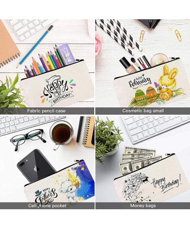 Buy 12-Piece DIY Blank Fabric Bags - Versatile Travel & Cosmetic Bags Perfect Bridesmaid Gifts Beige Canvas Pencil Cases - Buy Online on SooperMarket.com