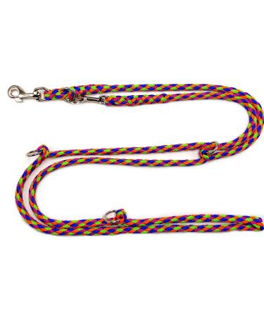 Dogeline Double Line Practice line for medium dogs up to 45 kg over 39 colors very stable (3.50 m Waikiki) 3.50 m blue-orange-purple-green