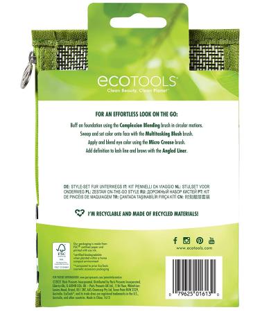 EcoTools On The Go Brush Set - 4 Piece with Dual Pocket Case | Eco-Friendly Beauty Tools - Buy Online on SooperMarket.com