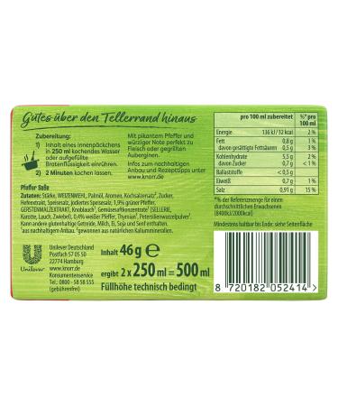 Knorr Pepper Sauce - Spicy Pepper Sauce Without Flavor Enhancers | 18x 2 Pack (46g) - International Shipping Available - Buy Online on SooperMarket.com