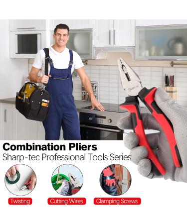 Sharp-tec Combination Pliers 200mm Multifunction Pliers with Wire Cutting/Crimping/Wire Twisting/Pulling and Nails Removing 8-inch Professional Combination Wire Pliers Combination Plier 200MM - Buy Online on SooperMarket.com