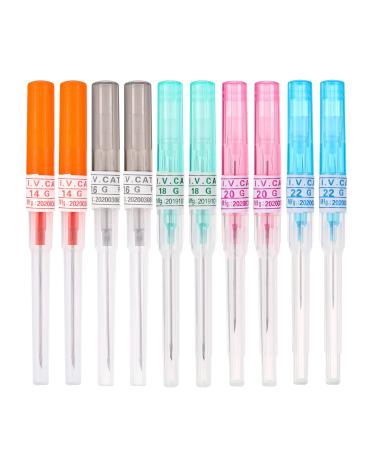 Ear Nose Piercing,DOWEI 10pcs Mix 14G 16G 18G 20G 22G Piercing IV Catheter Kit Piercing for IV Start Kits, Body Piercing Tools, Piercing Supplies (mix(10pcs)) mix(10pcs)