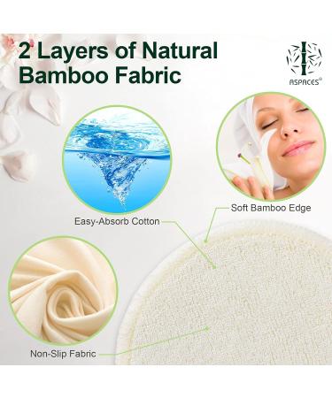 ASPACES Reusable Makeup Remover Pads - 20 Packs Natural Bamboo Cotton Rounds Eco-Friendly for All Skin Types with Cotton Laundry Bag White - Buy Online on SooperMarket.com