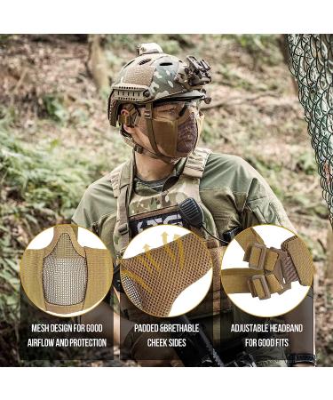 OneTigris Small Tactical Foldable Half Face Mesh Mask - Tan (Women & Teenagers) - Buy Online on SooperMarket.com