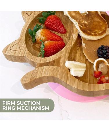 Eco Health Bamboo Baby Plate with Suction Cup - Non-Toxic & Cool to Touch - Ideal for Baby Weaning - Cat Plate (Blue) - Buy Online on SooperMarket.com