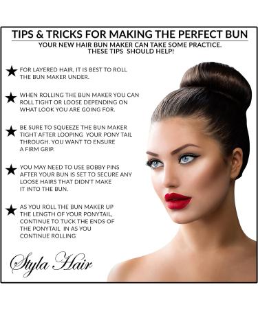Styla Hair Magic Bun Maker - 2 Small 2 Large Brown Foam Twisters for Easy Perfect Buns - Buy Online on SooperMarket.com