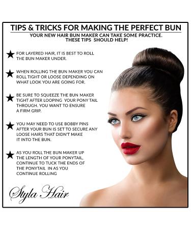 Styla Hair Brunette Magic Bun Maker 4-Pack - Large Foam Sponge Shaper Accessories for Updos, Ballet Buns, French Twists & Waves - Buy Online on SooperMarket.com