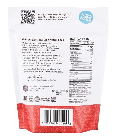 BeeFree Warrior Mix Chunky Granola Bites - Paleo, Low Carb, Grain Free | Hagens Berry Bomb Flavor | 9oz Bags, 3 Pack - Buy Online on SooperMarket.com