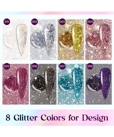MIZHSE Diamond Glitter Poly Nails Gel Set Siver Gold Poly Nail Gel Nail Extension Gel Kit Blue Red Nail Builder Gel with Poly Nail Forms Nail Enhancement Manicure Kit for Nail Salon Gel Polish Starter Set14- - Buy Online on SooperMarket.com