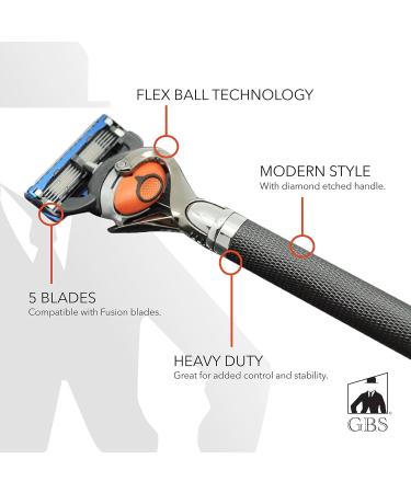 Buy G.B.S Men's Stylish Precision Shaving Razor - Charcoal Black | Flex Ball Technology for Smooth Shave | Ideal for Home & Travel - Buy Online on SooperMarket.com