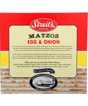 Streit's Matzos Egg & Onion Unleavened Bread Cracker - 11 oz (Pack of 1) - Buy Online on SooperMarket.com