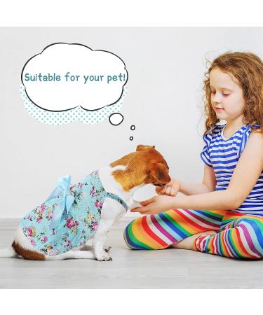 Puppy Dog Floral Dress Set - 4 Pieces Cute Rosette Sundress & Bowknot Apparel for Small Pets (Flower Patterns L) - Buy Online on SooperMarket.com