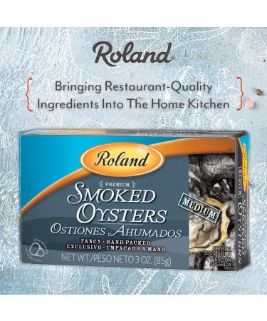 Roland Foods Smoked Medium Oysters in Oil - Wild Caught - 3 oz (Pack of 1) - Buy Online on SooperMarket.com