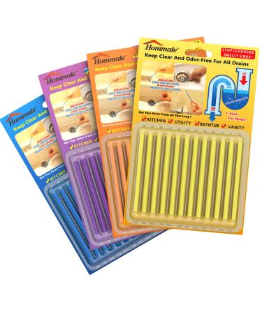 Drain Sticks Drain Stix Drainstix Drain Cleaner and Deodorizer Sticks for Dains As Seen On TV, Drain Cleaner Sticks for Clogs Remover Eliminating Smelly Odor Sink Disposable Drain Stix As Seen On TV