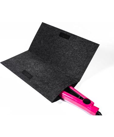 Glamza Hair Straightener Mat & Pouch - Made from Heat Resistant Safety Felt - Ideal for Home & Travel (Dark Grey) - Buy Online on SooperMarket.com