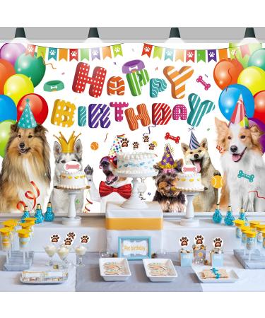 Dog Happy Birthday Backdrop Dog Birthday Party Decorations Puppy Photography Background for Pets Puppy Kids Dog Theme Birthday Party Supplies - Buy Online on SooperMarket.com