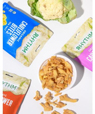 Rhythm Superfoods Crunchy Cauliflower Bites - Organic White Cheddar 1.4 Oz (Pack of 8) - Buy Online on SooperMarket.com