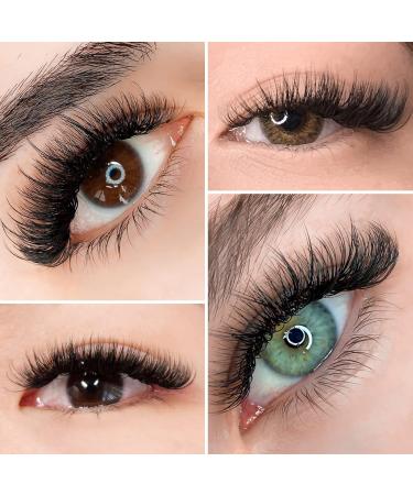 LASHVIEW 1000 Premade Volume Eyelash Extensions - 10D D Curl Mixed Tray Handmade Thin Base 9-16mm 1000 Fans | Shop Internationally - Buy Online on SooperMarket.com
