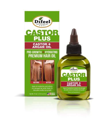 Difeel Premium Castor Plus Argan Hair Oil - Pro-Growth & Hydrating Formula 2.5 oz - Buy Online on SooperMarket.com