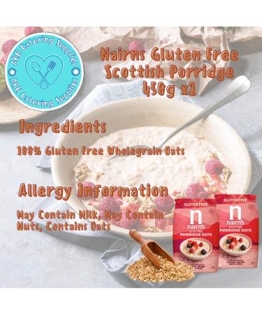 x2 Nairn's Gluten Free Real Porridge Oats 450g - The Ultimate Organic Gluten-Free Breakfast Experience - Buy Online on SooperMarket.com