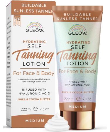 Self Tanner Medium New 2024 Self Tanning Lotion for Face & Body Non Toxic Sunless Tanner Gradual Tanning Lotion Face Tanner with Hyaluronic Acid 7.5 oz