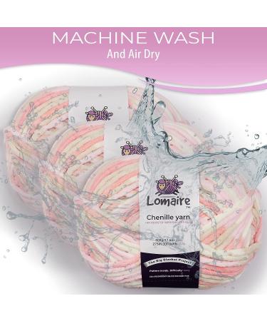 Lomaire Chunky Yarn Blanket Crochet Kit - 3.3LB Chenille Yarn, 8mm Crochet Hook, Cotton Tote Bag - Knitting & Crochet Supplies in Pink Coffee Mushroom - Buy Online on SooperMarket.com