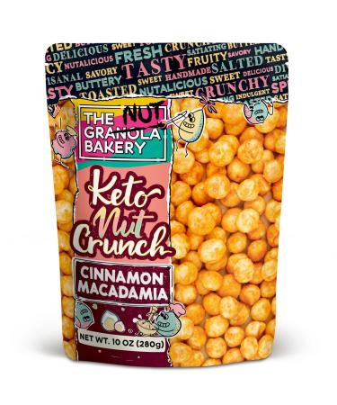 The Nut Bakery Cinnamon Vanilla Macadamia Keto Snacks | Sugar Alcohol Free | Low Carb Nuts, 10 Ounces Vanilla Cinnamon 10 Ounces