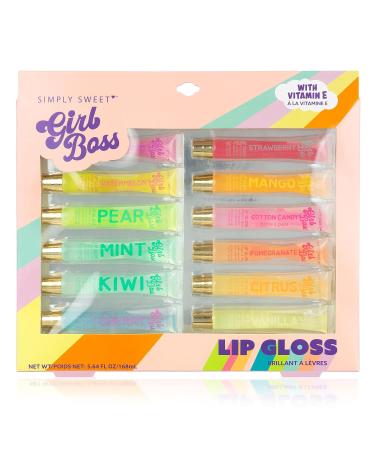 Expressions 12pc Clear Lip Gloss Pack | Hydrating Lip Oils with Vitamin E & Essential Oils | Flavored Tinted Lip Moisturizer - International Shipping - Buy Online on SooperMarket.com