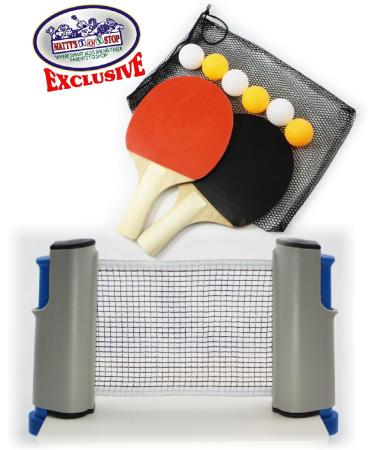 Deluxe Table Tennis (Ping Pong) Set with Adjustable Net, 2 Paddles, 6 Balls & Storage Bag - Buy Online on SooperMarket.com