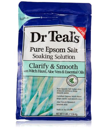 Dr Teal's Pure Epsom Salt, Clarify & Smooth with Witch Hazel & Aloe Vera, 3lbs
