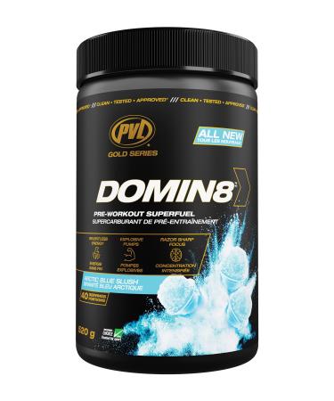 PVL Gold Series Domin8 | Pre-workout Superfuel - full dose Preworkout - 520 g - Artic Blue Slush