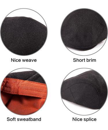 LADYBRO 2Pack Unisex Flat Cap Newsboy Hats for Men Women - Black+Beige Cotton Polyester - Buy Online on SooperMarket.com
