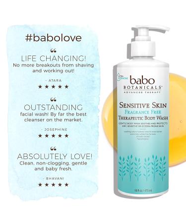 Babo Botanicals Fragrance-Free Hydra Therapy Wash | Sensitive Skin | Organic Calendula & Oat Protein | Vegan & Hypoallergenic - 16 fl. oz. - Buy Online on SooperMarket.com