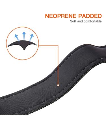 Heele Soft Padded Neoprene Dog Collar for Small & Medium Dogs | Adjustable Reflective Training Collar - Orange Longitudinal 34-52 cm (1 Pack) - Buy Online on SooperMarket.com