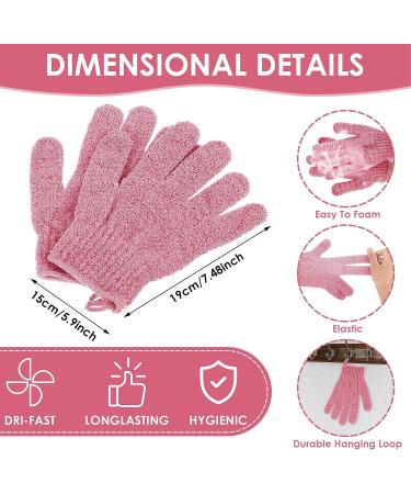 Sibba Exfoliating Gloves for Shower - Natural Loofah Bathing Gloves for Body and Face - Dead Skin Remover - Double Sided Microfibre - Adults and Kids (Red) - Buy Online on SooperMarket.com